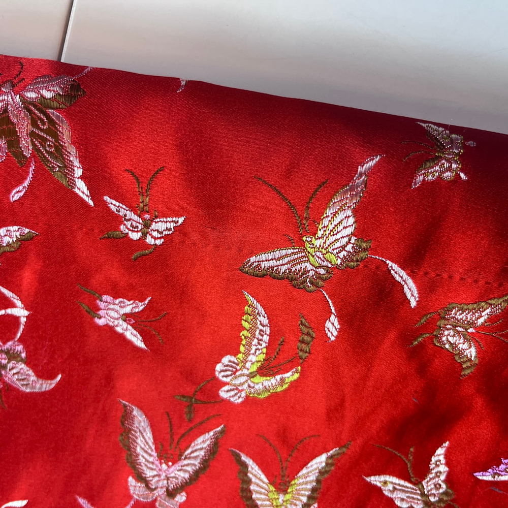 Sheng Tangkuyi women robe kimono butterfly print red size XS - Picture 6 of 9